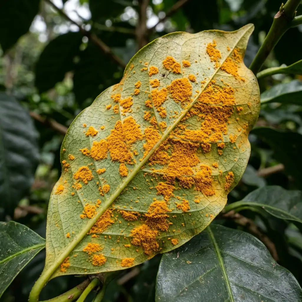 Coffee Leaf Rust (ROYA): reference image from the PlantArmor field guide
